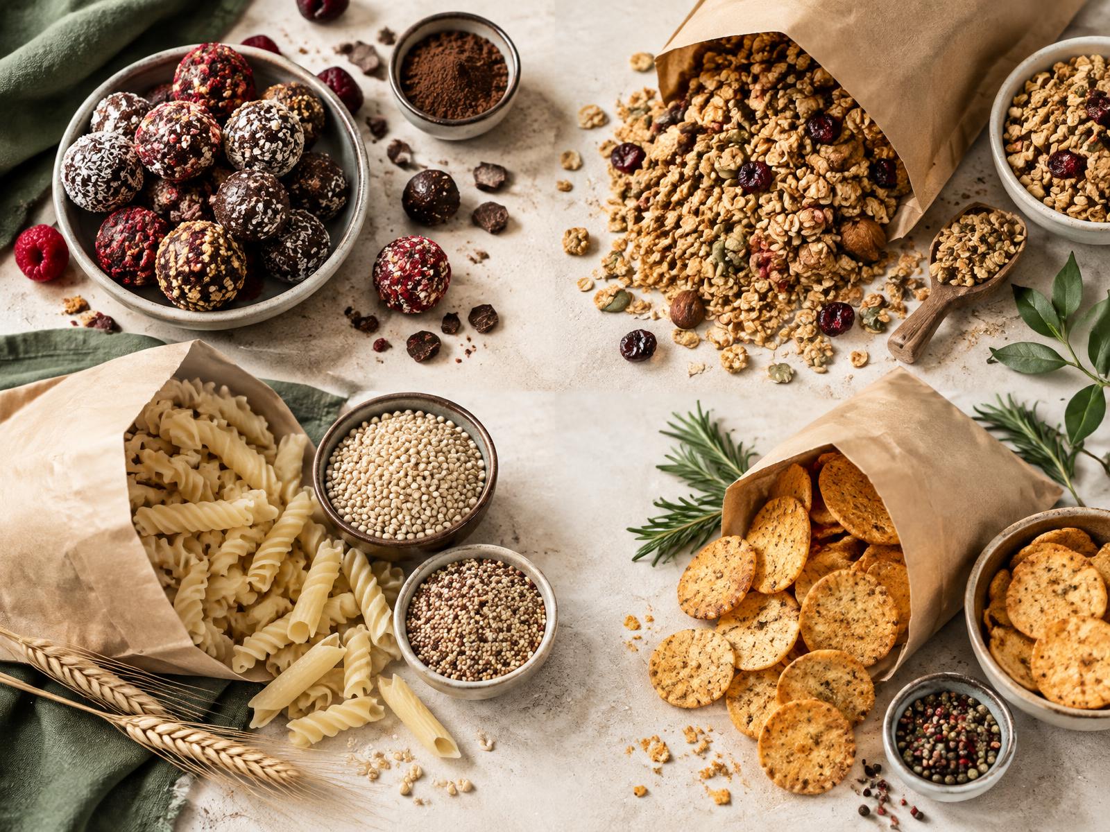 Unbranded foods representing Bars & Snacks